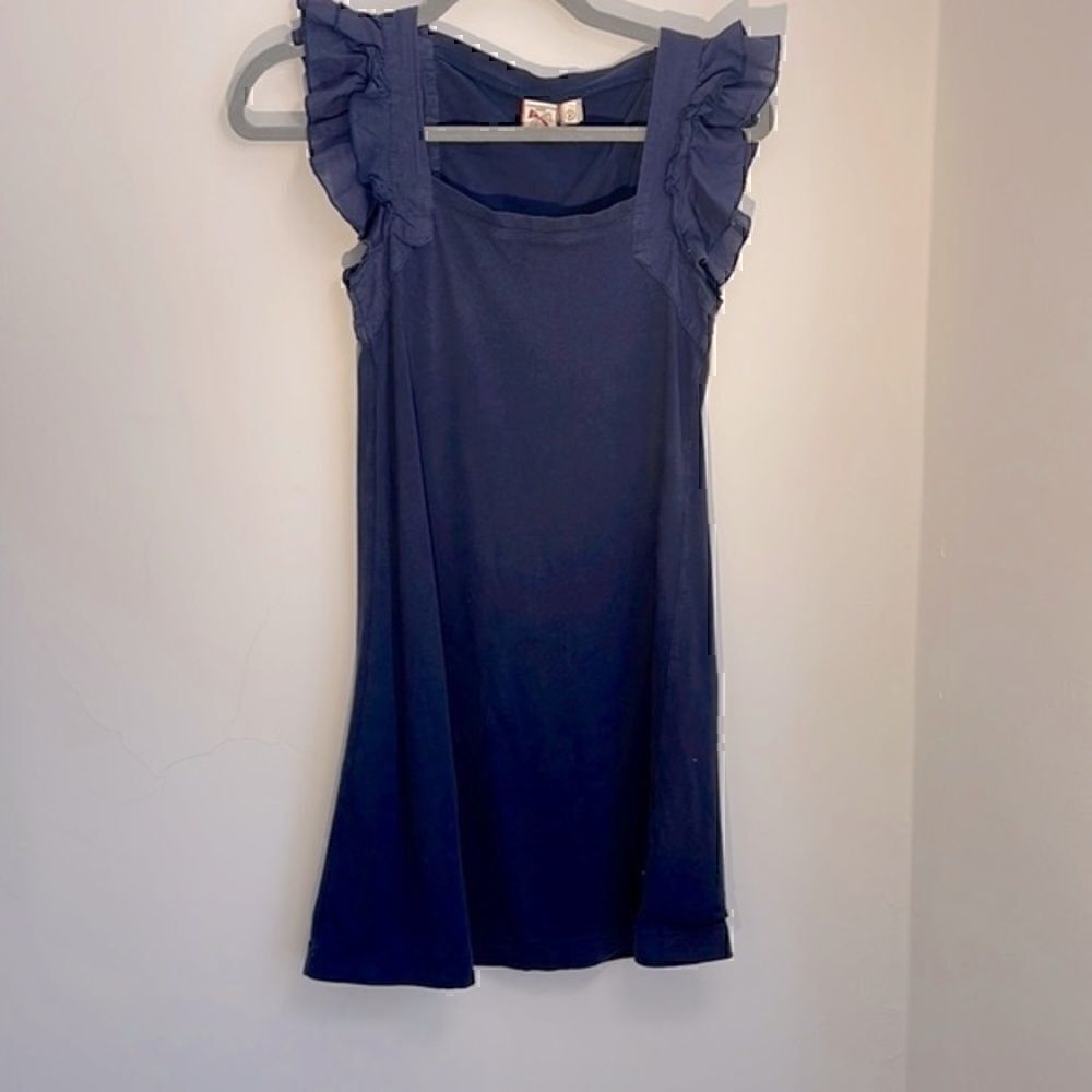 French Connection Navy Ruffle Sleeves Dress Size 4